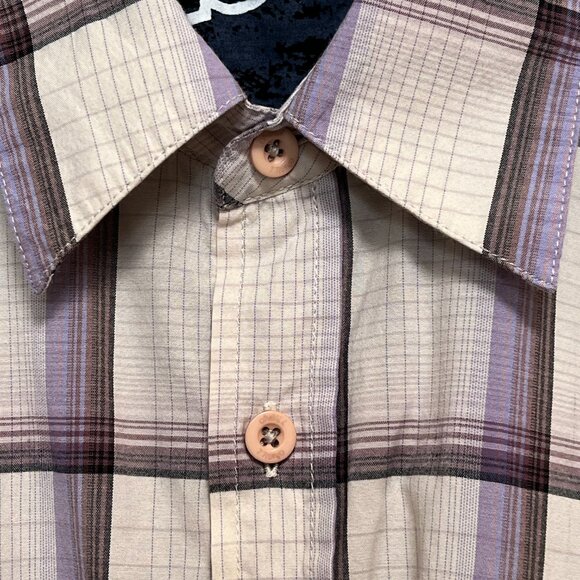 O'Neill Short Sleeve Purple Plaid Shirt Mens Size‎ M - Picture 7 of 15